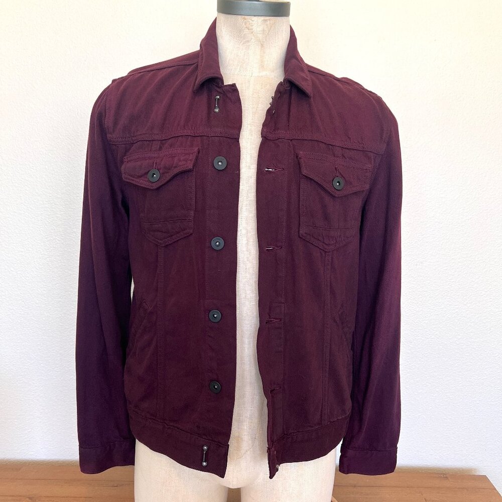 Paige Jacket - Scout Denim - Dark Burgundy - Trucker  - Size Small - Picture 2 of 13